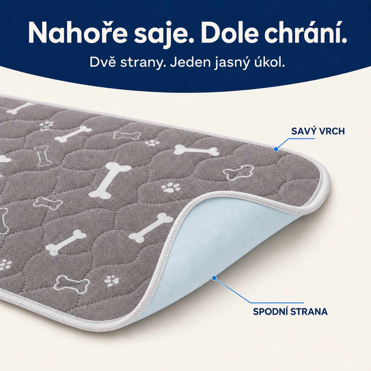 Savý vrch a přesná světle modrá spodní ochranná strana
