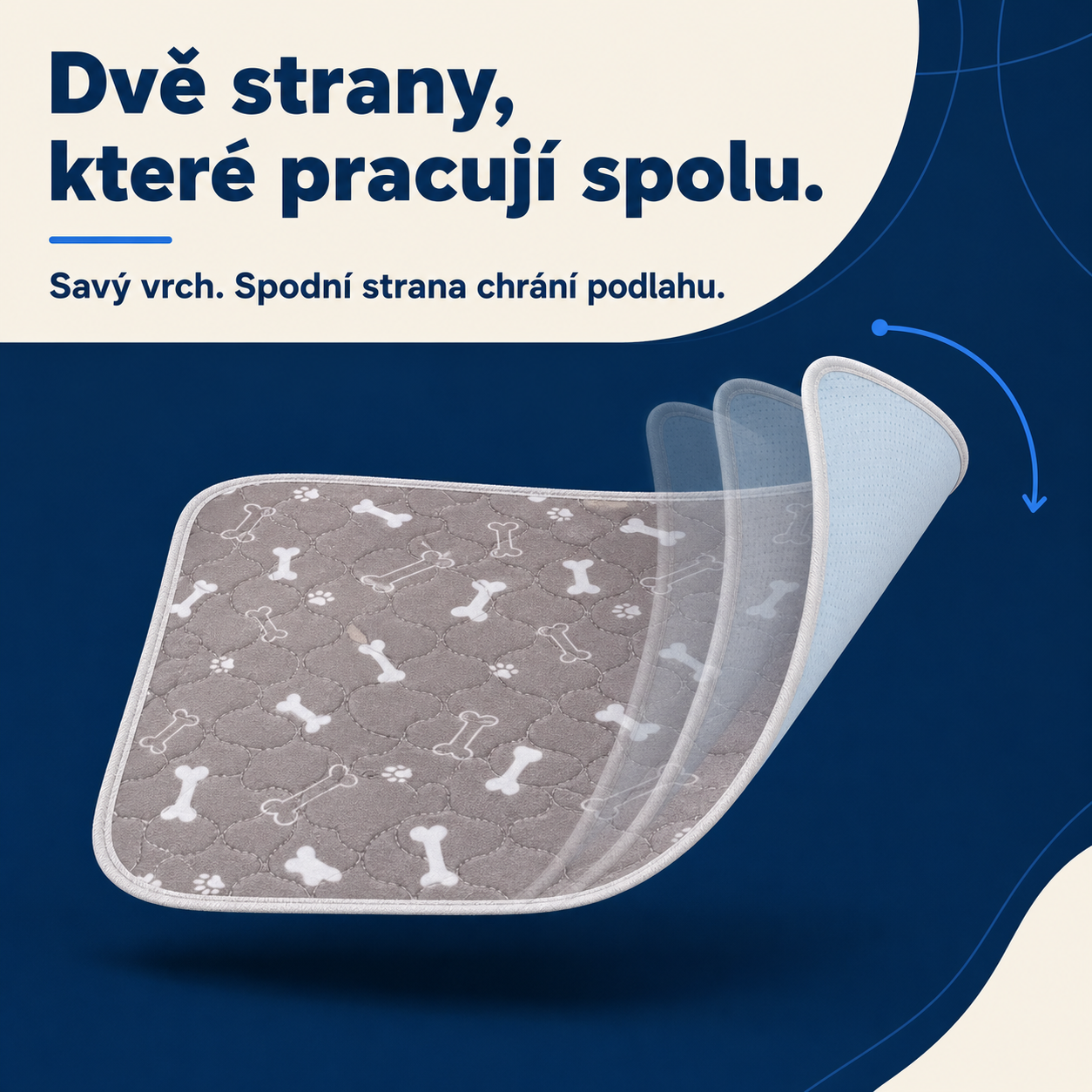 Dvě strany podložky pracují spolu