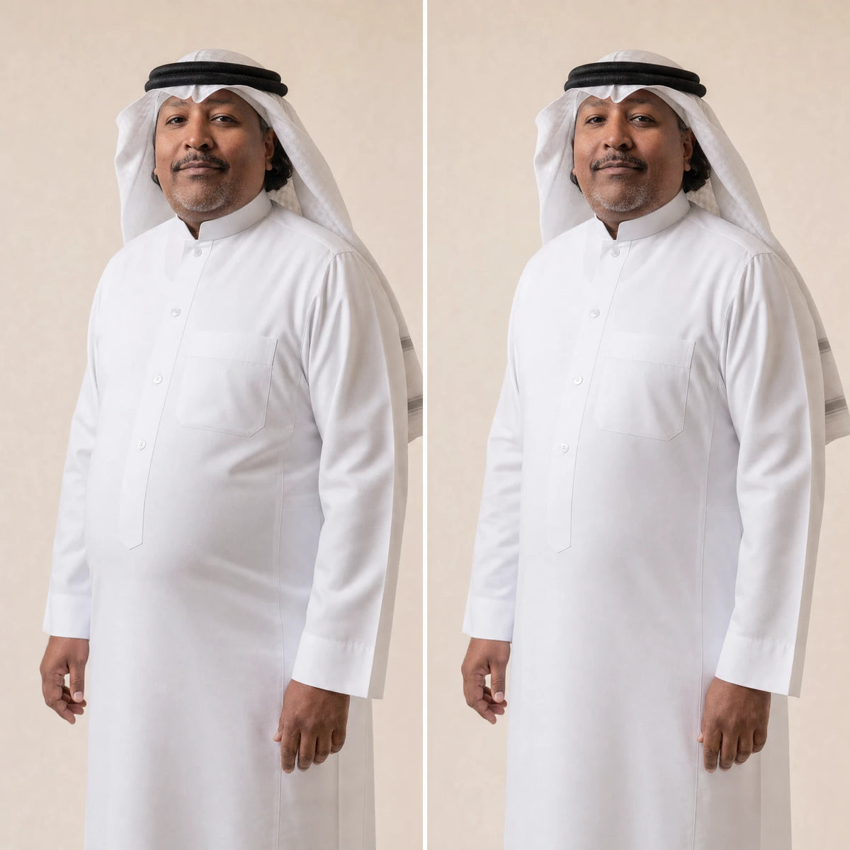 الفرق عند اللبس: نفس الرجل ونفس الثوب، بدون الفانلة ثم معها