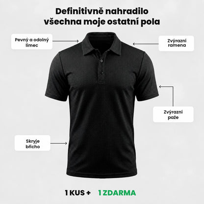Polo triko Verona — pevný límec, zvýrazní ramena a paže, skryje břicho