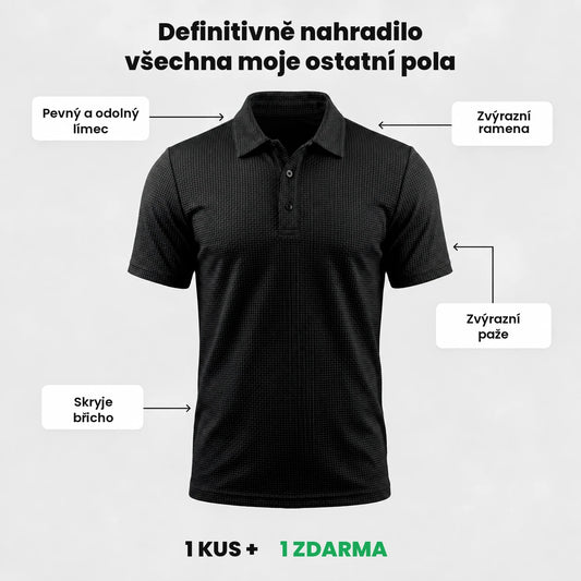 Polo triko Verona — pevný límec, zvýrazní ramena a paže, skryje břicho