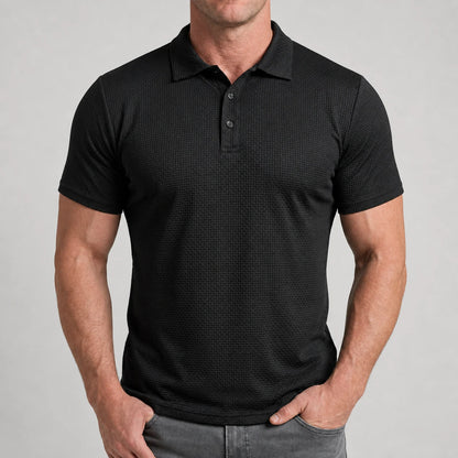 Polo triko Verona na muži, Espresso černá, šedé chinos