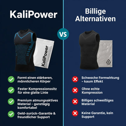 Vergleich KaliPower gegen billige Alternativen: fester Kompressionssitz, flache Naehte, atmungsaktives Material