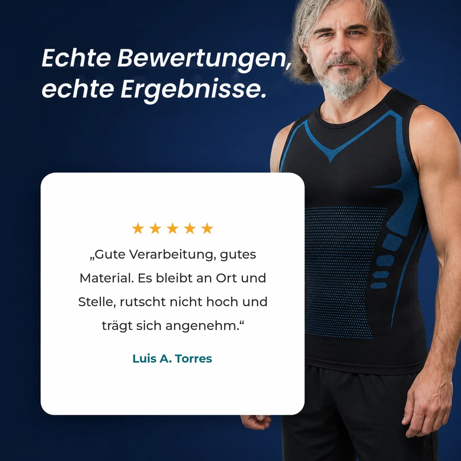 Kundenstimme: 5 Sterne von Luis A. Torres zum Kompressions-Tanktop